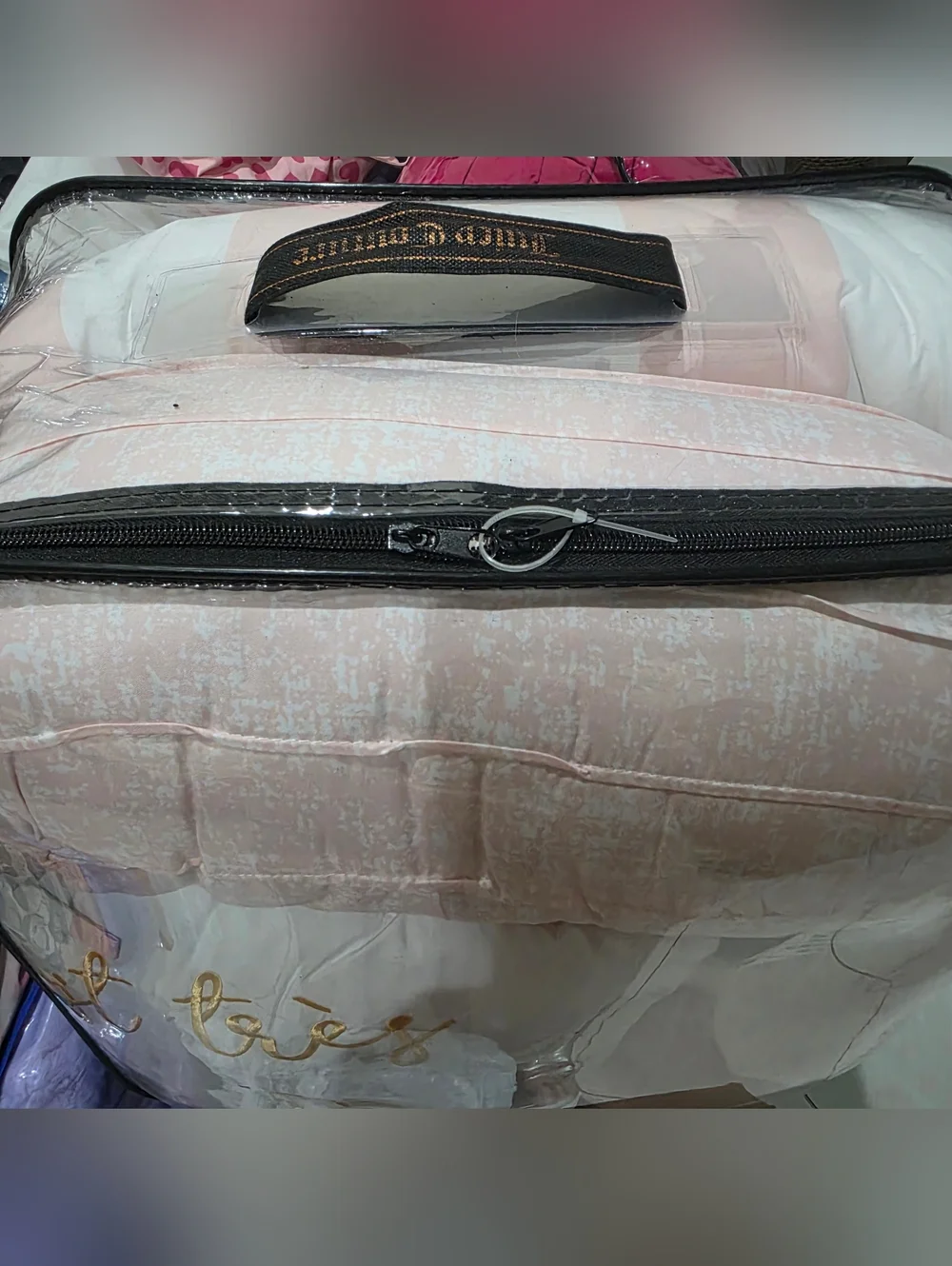 Juicy Couture Striped Pink & White King Comforter Set